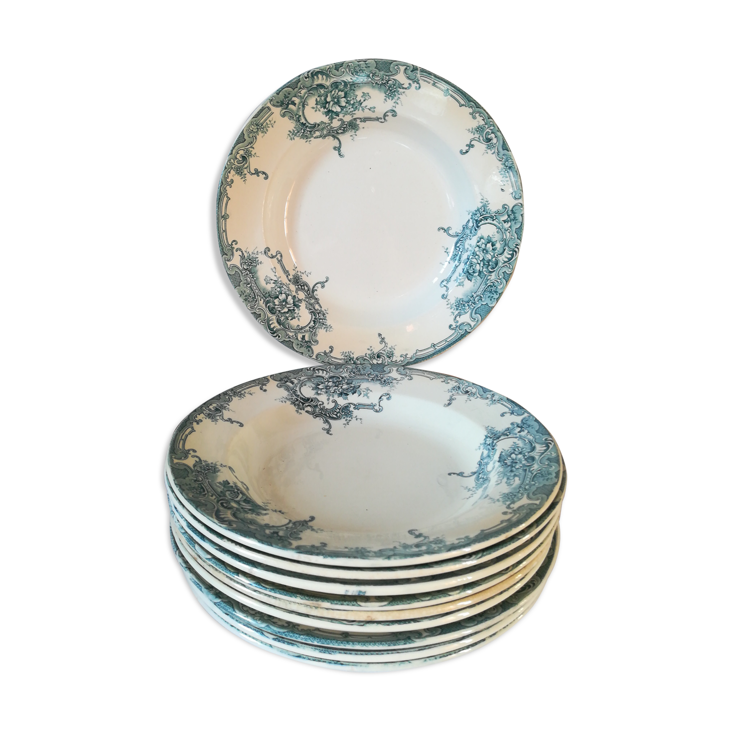 10 plates earthenware Boch Brothers