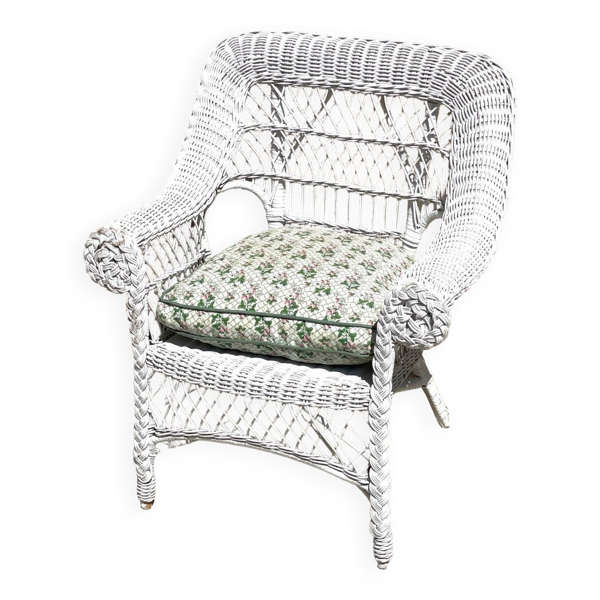 Fauteuil pour enfant en rotin vintage