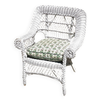 Vintage rattan kids armchair