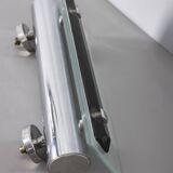 Pair of vintage 1960s metal and glass wall lamps, Italian design