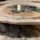 Round obernai dish in Sarreguemines earthenware, signed Loux