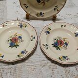 3 old Digoin plates, Agreste Sarreguemines model