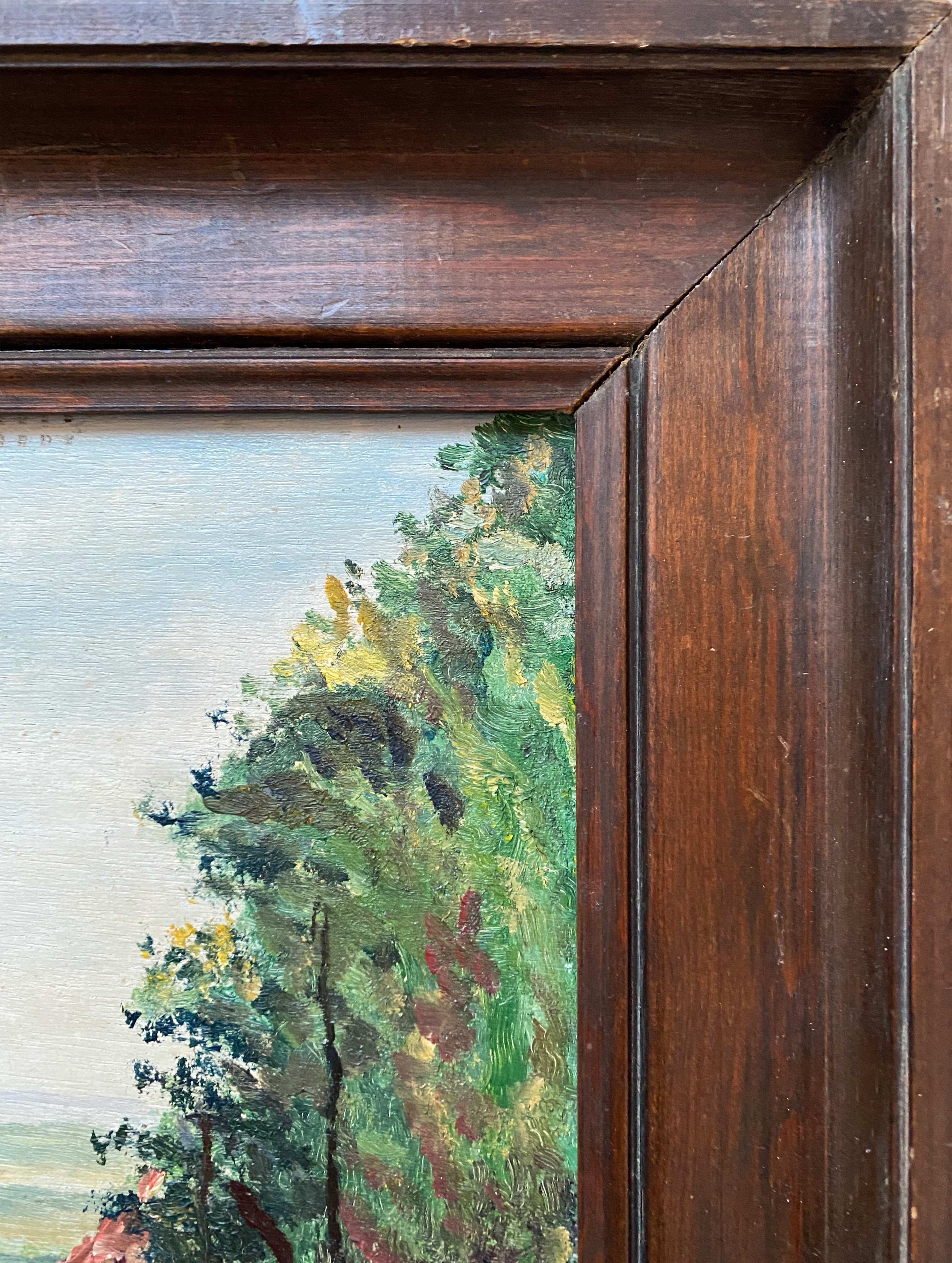 HSP table "The entrance to the village with hilly landscape" + frame