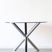 Vintage glass round table, Renato Zevi edition Roche Bobois, 1970.