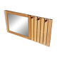 Vintage Pine Pinewood coat rack with mirror - 1970s design