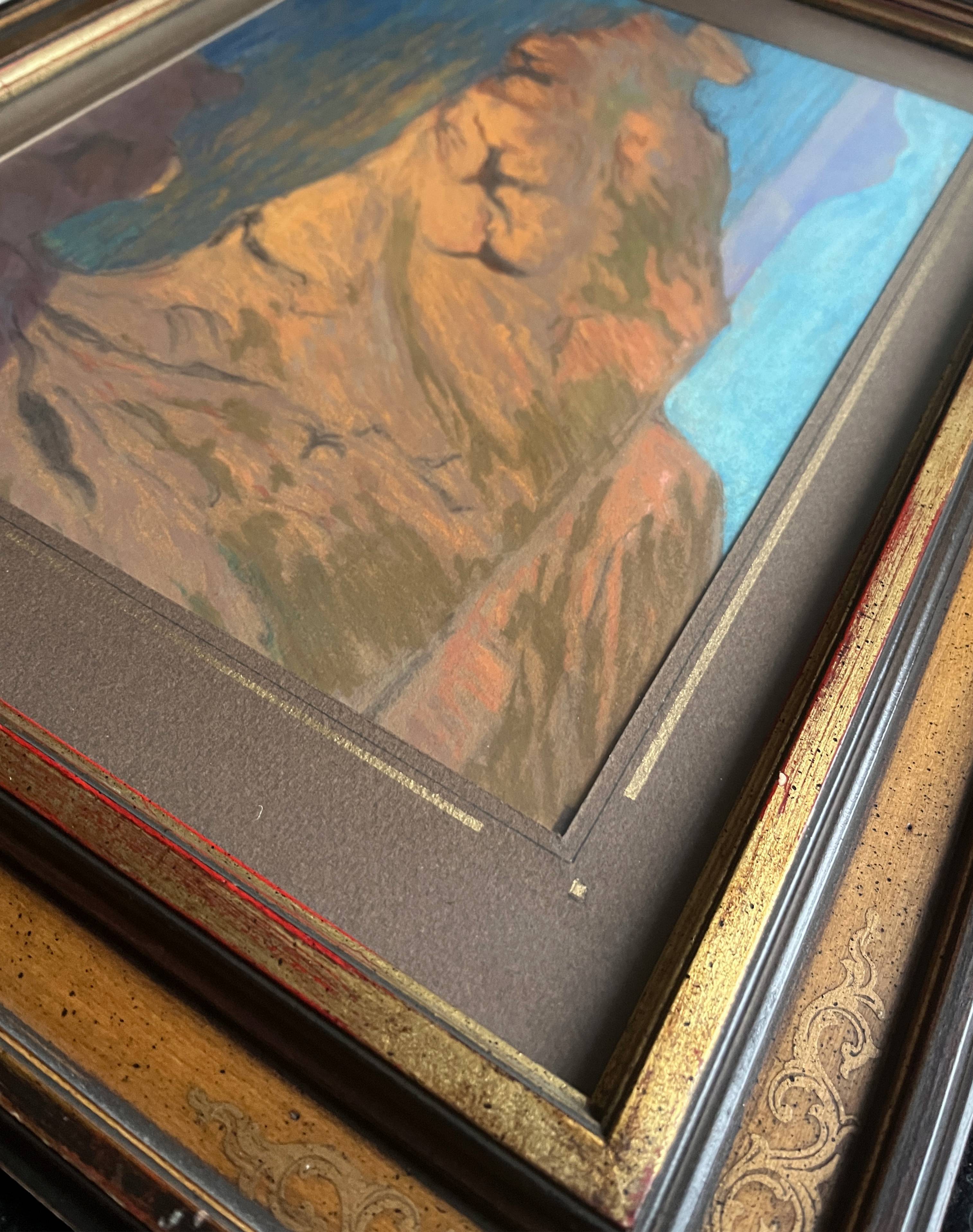 Painting by Edouard Pannetier (1884-1965) Mediterranean Marine