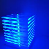 Multi-position lamp plexi led blue ikea vintage