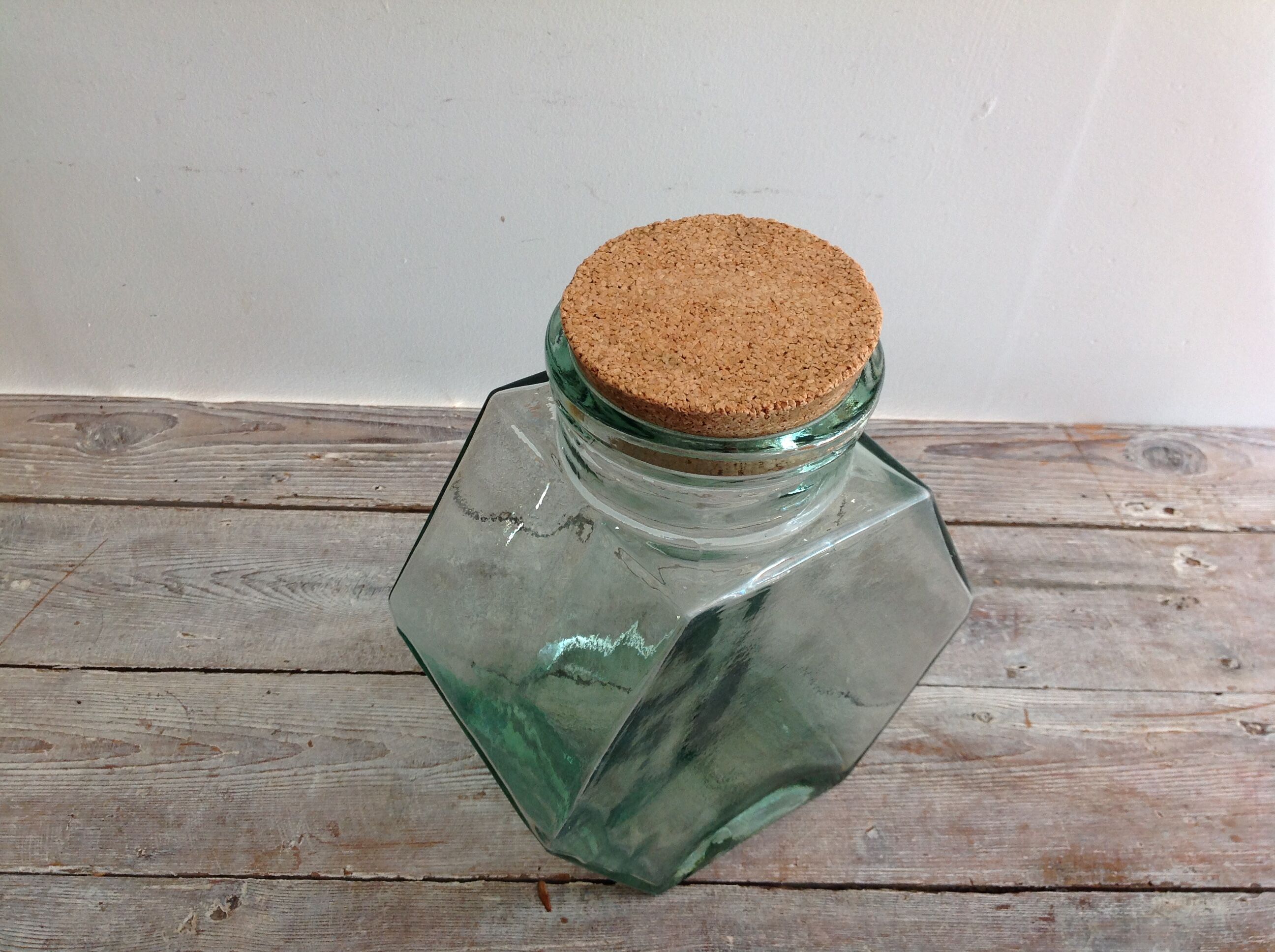 Thick glass jar