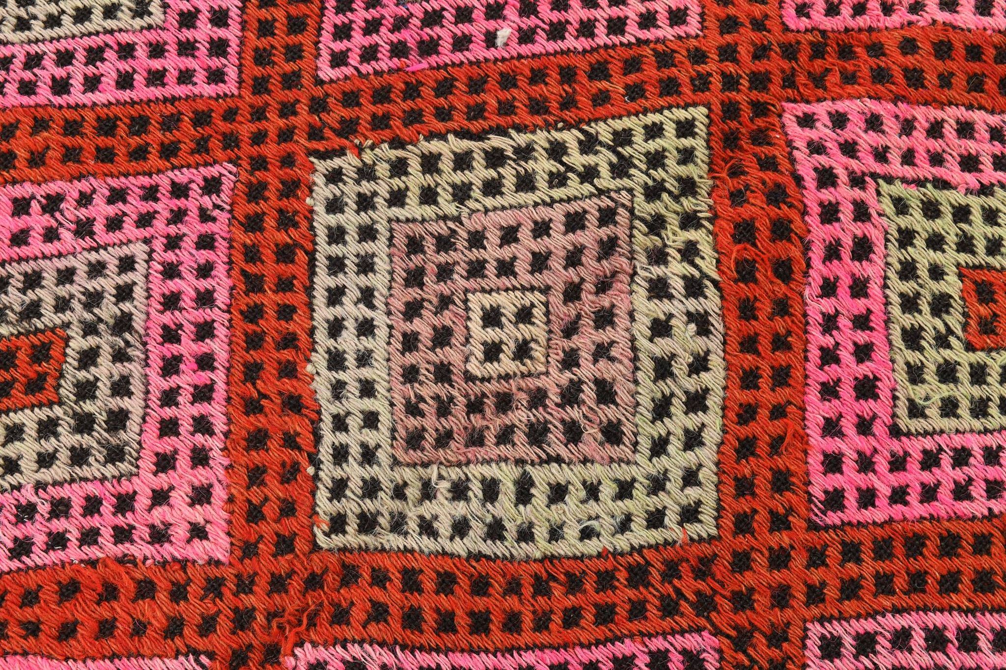 5x7 Pink & Blue Handmade Kilim Rug, 167x226Cm