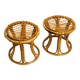 Pair of beautiful rare original 1960's Italian bamboo stools