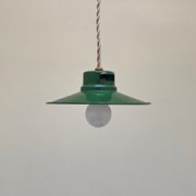 Enamelled industrial hanging lamp