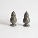Antique muffineers, salt or sugar shakers in pewter, 18th