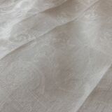 Tablecloth and its 12 damasee towels floral decorations rockery embroidered monogram