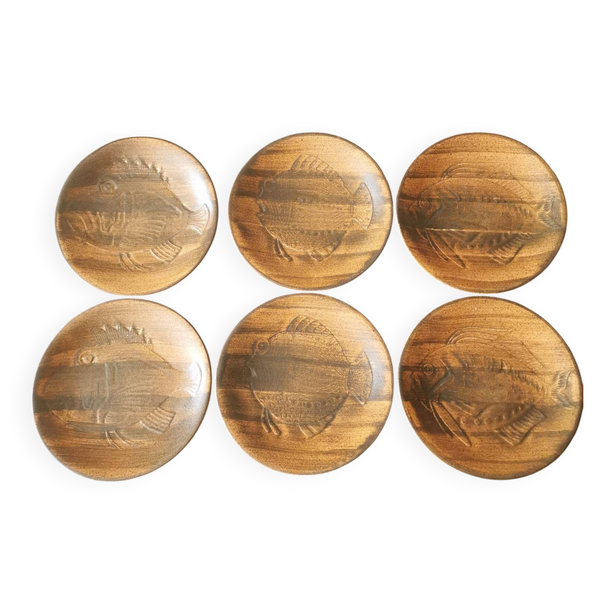 6 fish plates Longchamp Chantilly by Robert Picault