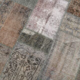 Tapis patchwork gris & bronze 5x8, 247x172cm
