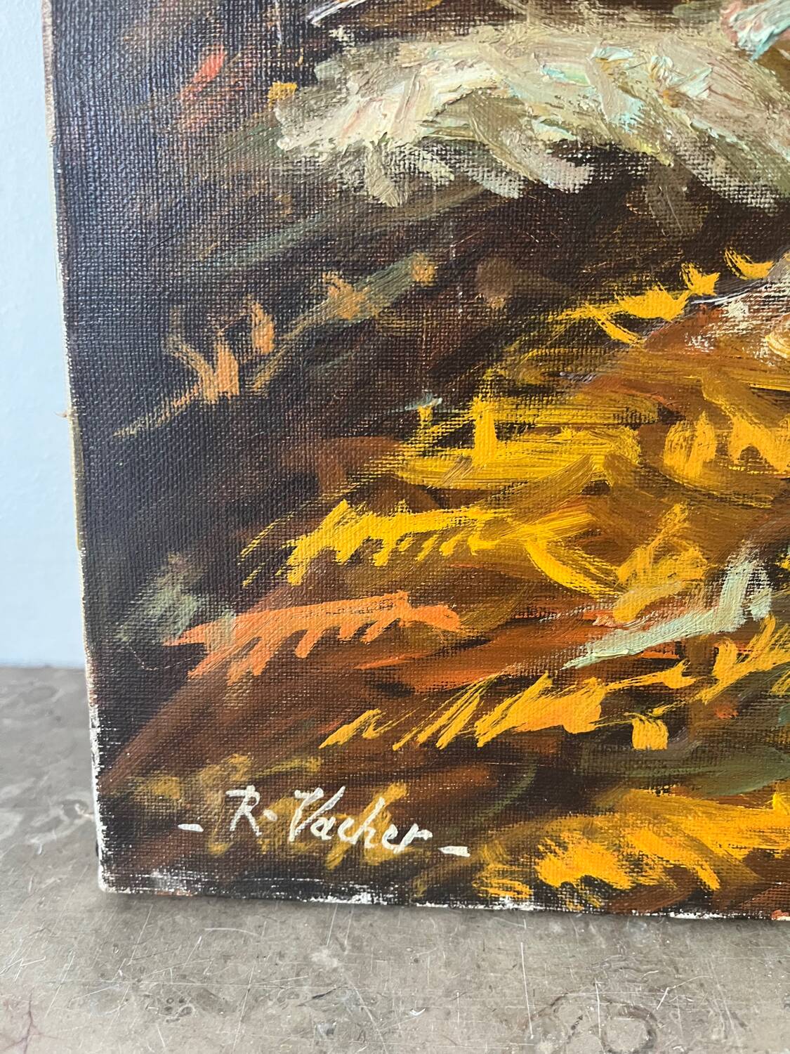 Forêt de Fontainebleau, signé R Vacher