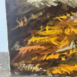 Forêt de Fontainebleau, signé R Vacher