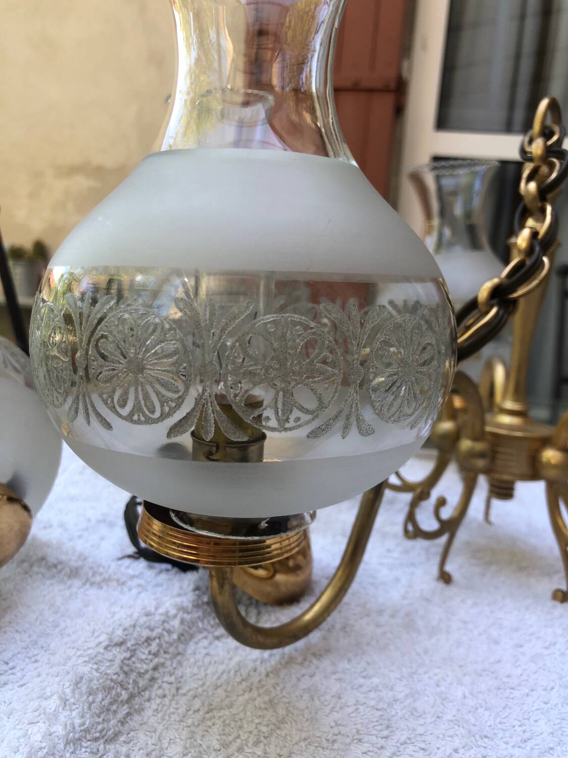 Lustre laiton vintage et ses apiques