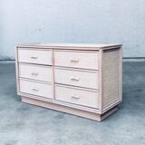 Washed Rattan Chest of Drawers, 1980s