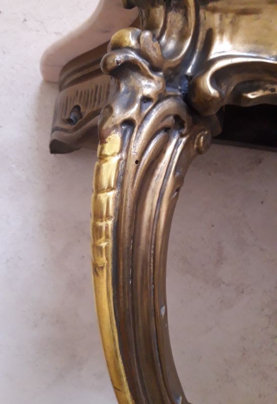 Gilded wooden console marble Louis XV style