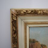 Painting Oil on Canvas Framed, signed Victor Barjon (1845-1920), Cote Rocheuse Bretagne