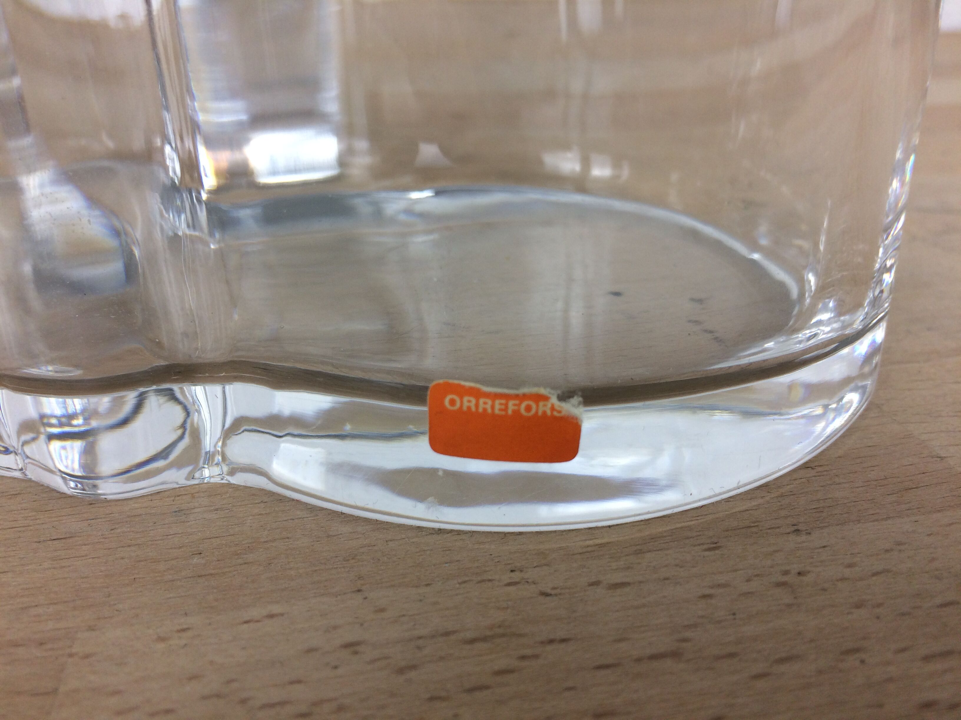 Vase Orrefors in crystal 27 cm, Scandinavian