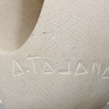 Vintage stone abstract sculpture signed Tajana