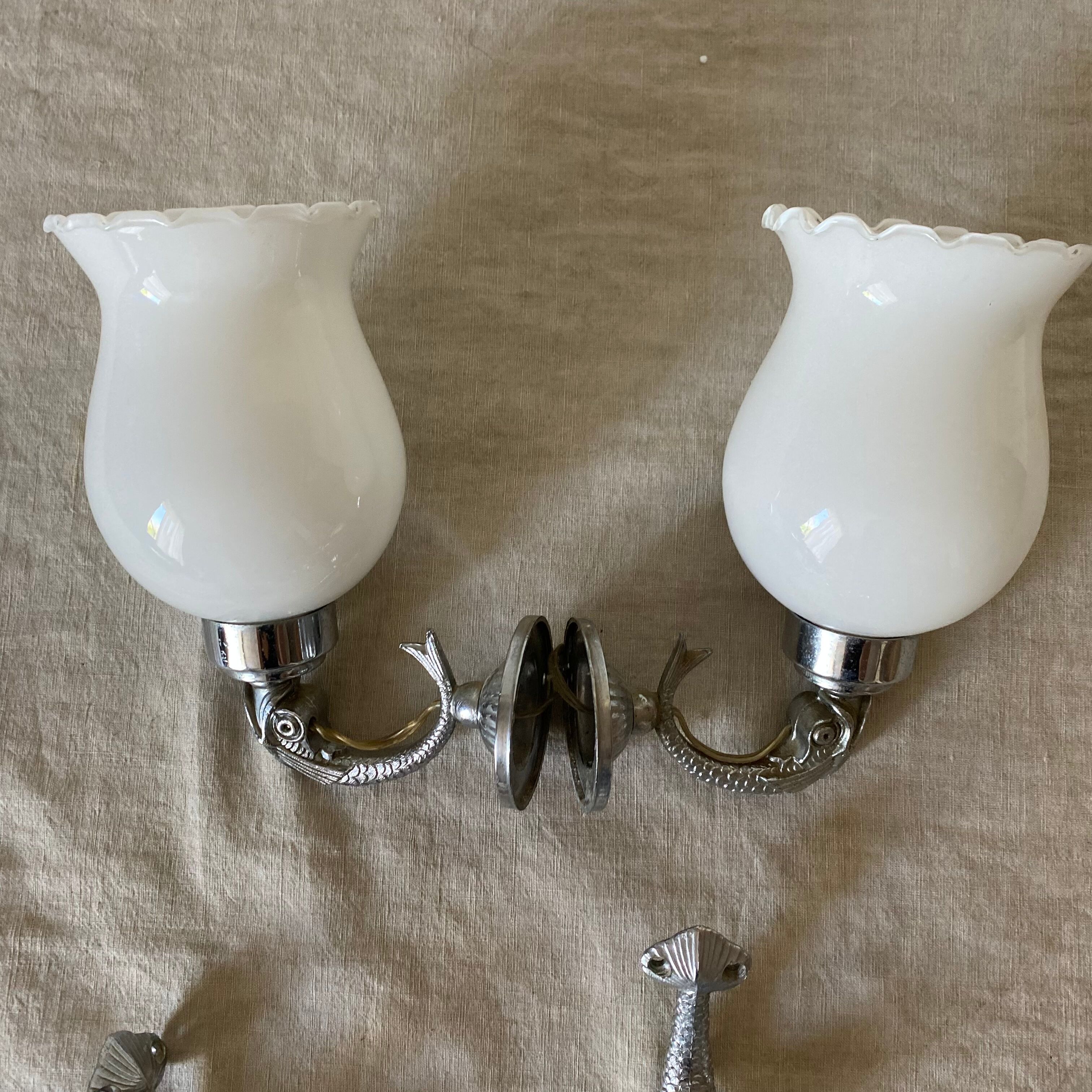 Fish themed wall lamps and bathroom set