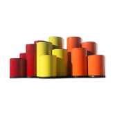 Suite de trois pots à crayons ou pinceaux, Allemagne, années 70