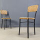 Wicker and metal dining chairs, 1980s - set of 4