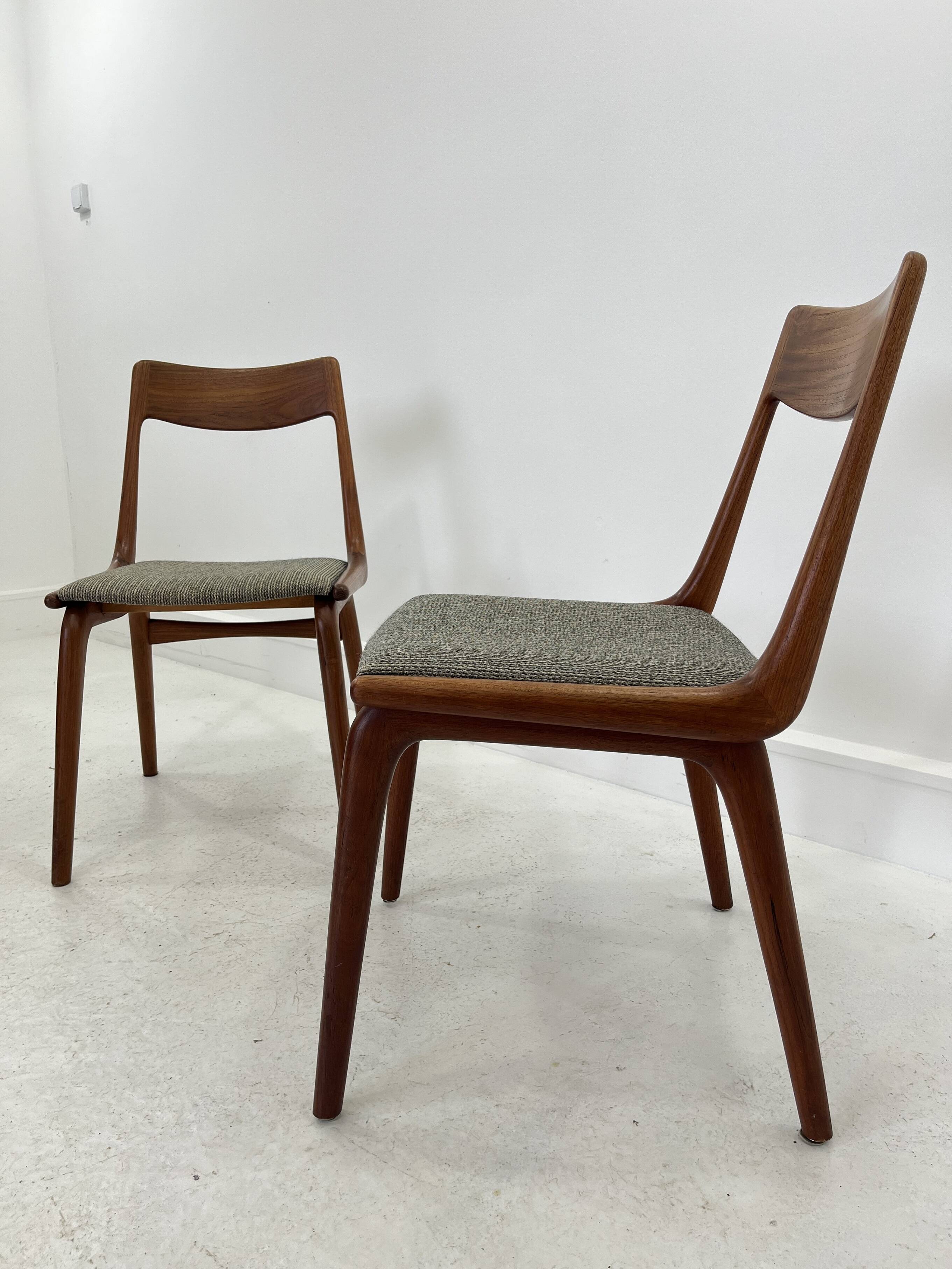 Teak Boomerang Dining Chairs by A.E.Christensen set of 2