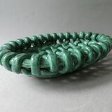 Woven ceramic basket signed Jérome Massier Vallauris
