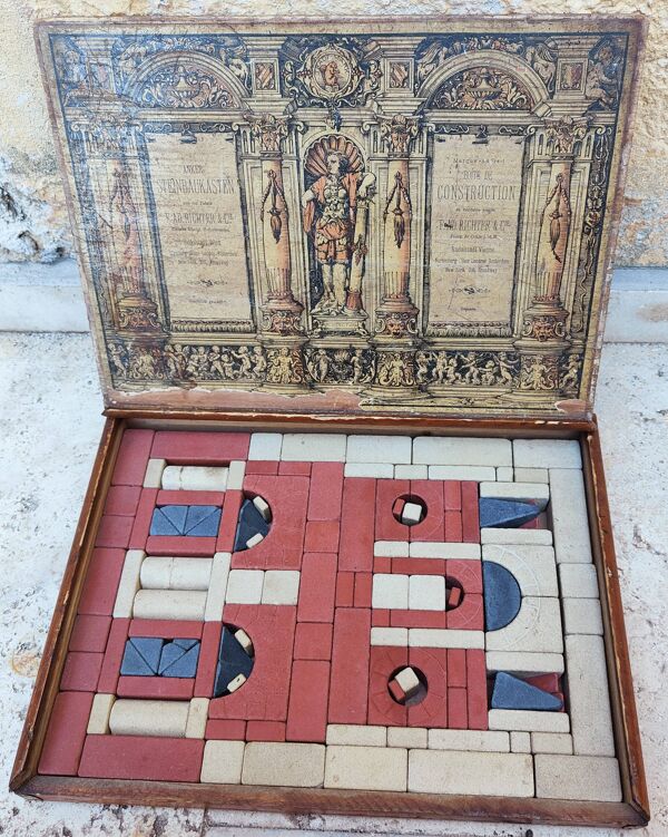 Jeu de construction ancien Richter & Cie en pierre