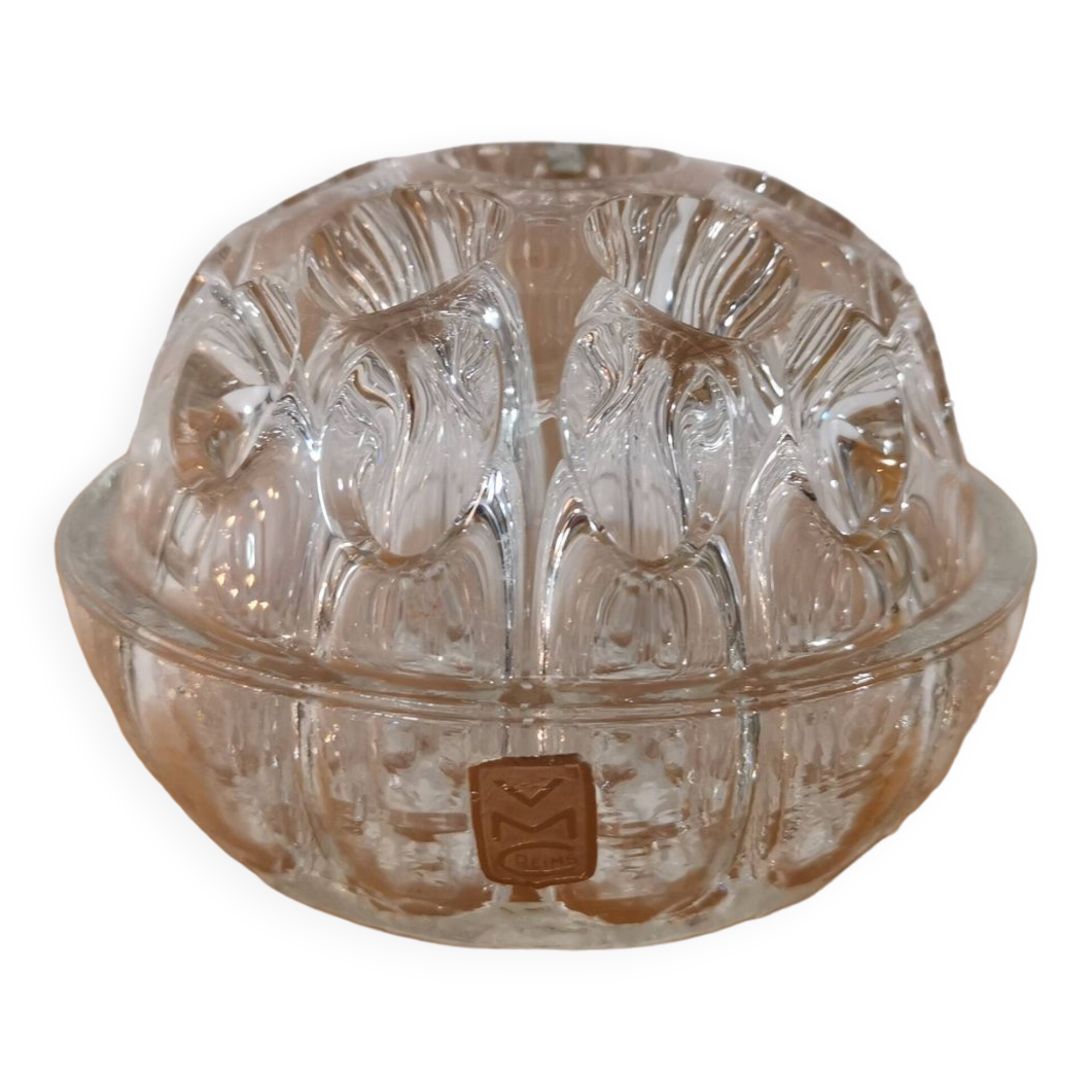 Old flower spade in the shape of a glass ball from Reims France 12cm