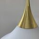 Vintage Limburg brass and opaline pendant lights, Germany, 1970.