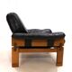 Fauteuil brutaliste cuir et chêne, 1960