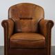 Charmant et robuste fauteuil en cuir de mouton, grand modèle