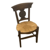 Solid wood and straw chair