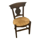 Solid wood and straw chair