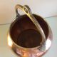 Cache pot pot cauldron in hammered red copper / vintage 60s-70s