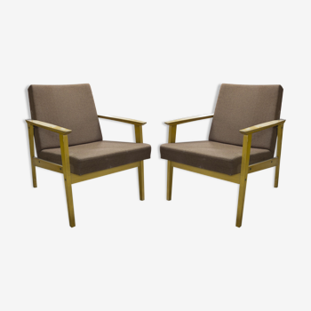 Pair of chairs Danish style casual tone 1960