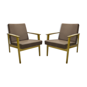 Pair of chairs Danish style casual tone 1960