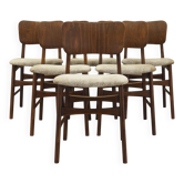 Ensemble de six chaises, design danois, années 1960, fabriquées au Danemark.