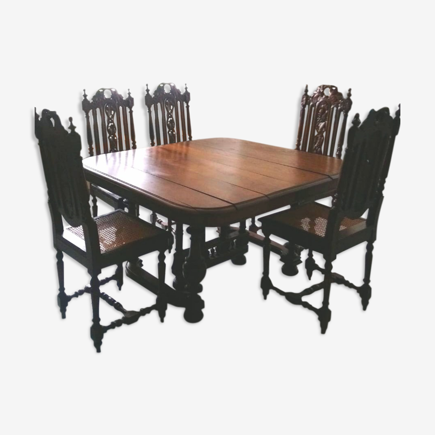 Table de salle a manger Henri IV avec ses chaises | Selency