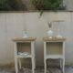 Pair of bedside tables, Elle and Lui, re-enchanted end tables in beige.