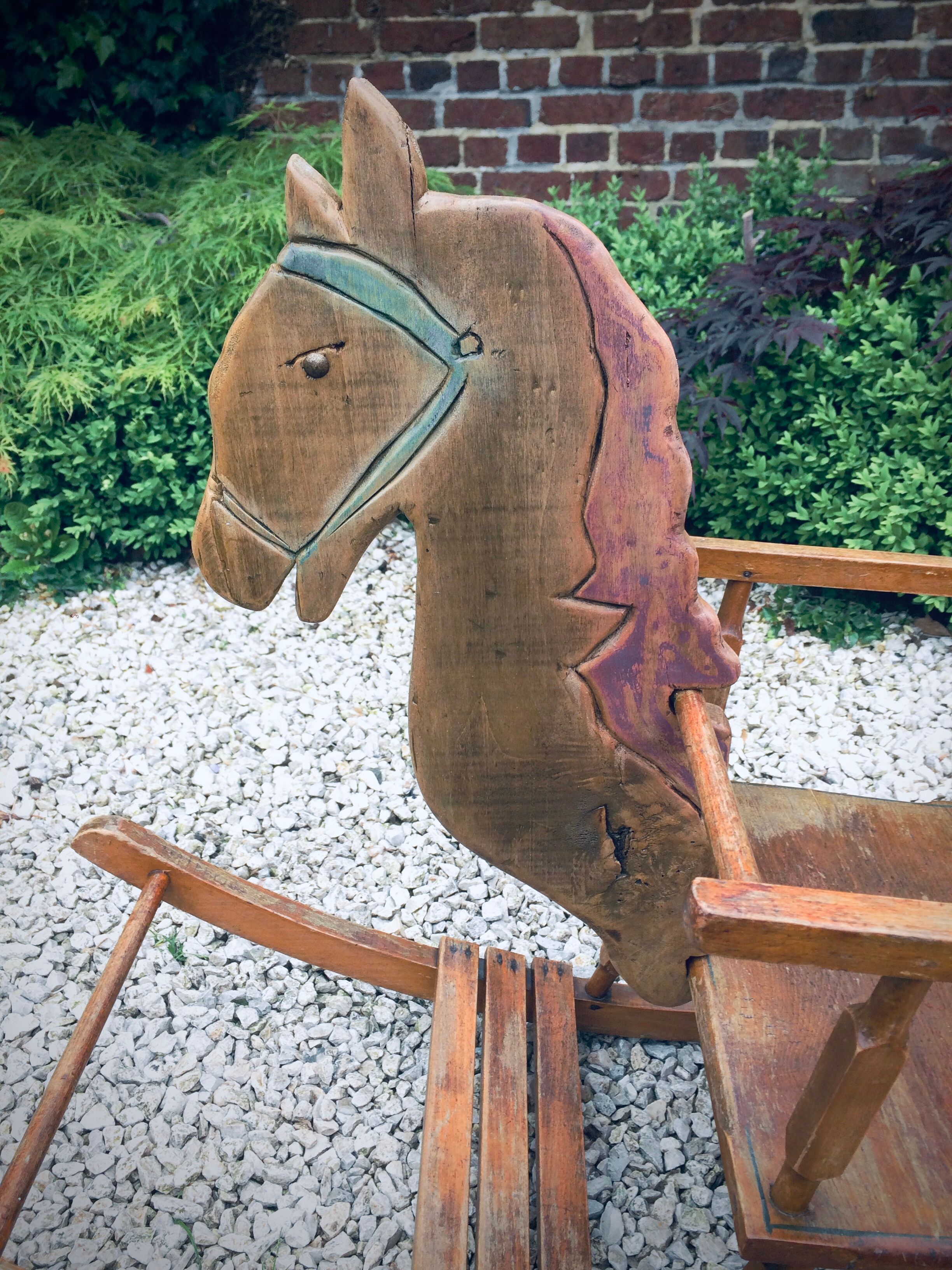 Child rocking horse wooden