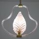 Midcentury Pink Leaf Murano Glass Chandelier by Barovier e Toso, 1950s