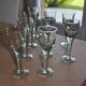 9 small stemmed sparkling glasses H 13 cm