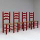 Ensemble de chaises rouges en jonc italien