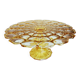 Cake stand, glass pedestal plate Bernsdorf depression style